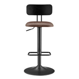 Judith PU Gaslift Bar Stool - Set of 2 Toasted Dark Brown 9300166-652 New Pacific Direct