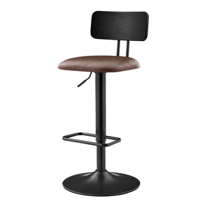 Judith PU Gaslift Bar Stool - Set of 2 Toasted Dark Brown 9300166-652 New Pacific Direct