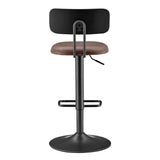 Judith PU Gaslift Bar Stool - Set of 2 Toasted Dark Brown 9300166-652 New Pacific Direct