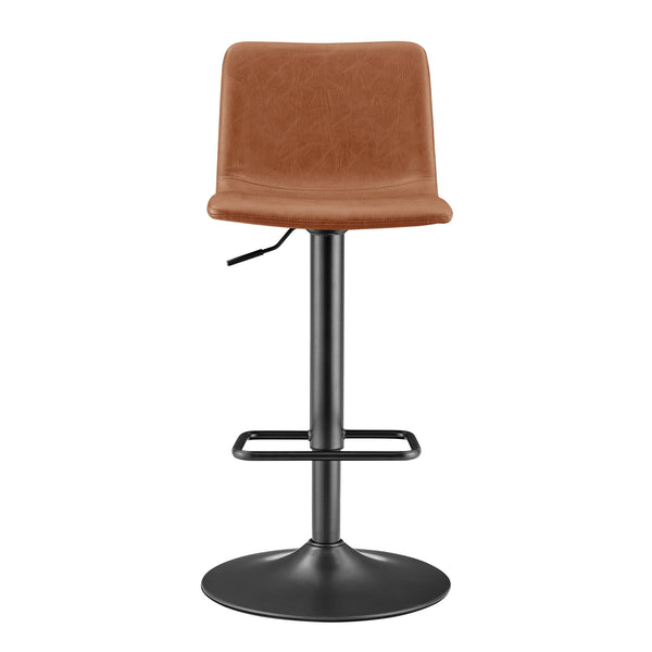 New Pacific Direct Bruce Faux Leather Bar Stool Set - Chic Adjustable Swivel Seating For Stylish Home Decor Toasted Caramel  9300168-651-npd