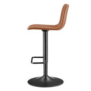 New Pacific Direct Bruce Faux Leather Bar Stool Set - Chic Adjustable Swivel Seating For Stylish Home Decor Toasted Caramel  9300168-651-npd