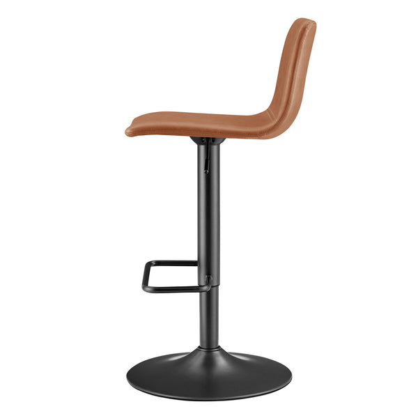 New Pacific Direct Bruce Faux Leather Bar Stool Set - Chic Adjustable Swivel Seating For Stylish Home Decor Toasted Caramel  9300168-651-npd