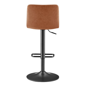 New Pacific Direct Bruce Faux Leather Bar Stool Set - Chic Adjustable Swivel Seating For Stylish Home Decor Toasted Caramel  9300168-651-npd