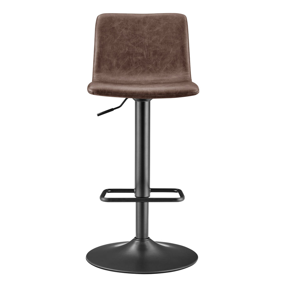 New Pacific Direct Bruce Faux Leather Bar Stool Set - Chic Adjustable Swivel Seating For Stylish Home Decor Toasted Dark Brown  9300168-652-npd