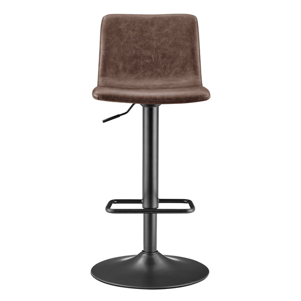 New Pacific Direct Bruce Faux Leather Bar Stool Set - Chic Adjustable Swivel Seating For Stylish Home Decor Toasted Dark Brown  9300168-652-npd