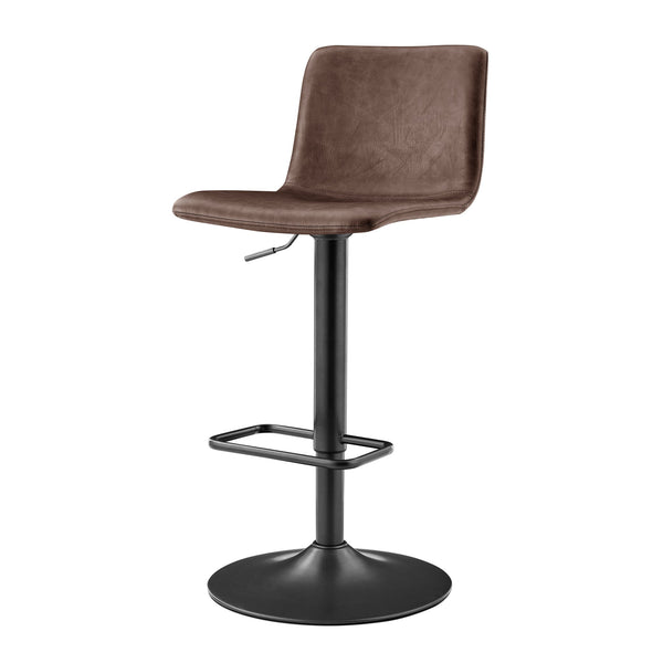 New Pacific Direct Bruce Faux Leather Bar Stool Set - Chic Adjustable Swivel Seating For Stylish Home Decor Toasted Dark Brown  9300168-652-npd