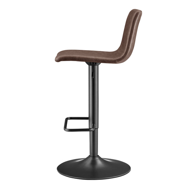 New Pacific Direct Bruce Faux Leather Bar Stool Set - Chic Adjustable Swivel Seating For Stylish Home Decor Toasted Dark Brown  9300168-652-npd