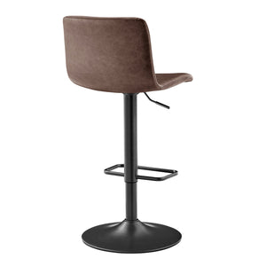 New Pacific Direct Bruce Faux Leather Bar Stool Set - Chic Adjustable Swivel Seating For Stylish Home Decor Toasted Dark Brown  9300168-652-npd