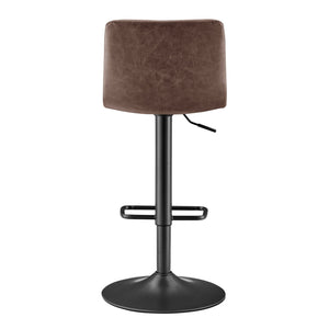 New Pacific Direct Bruce Faux Leather Bar Stool Set - Chic Adjustable Swivel Seating For Stylish Home Decor Toasted Dark Brown  9300168-652-npd