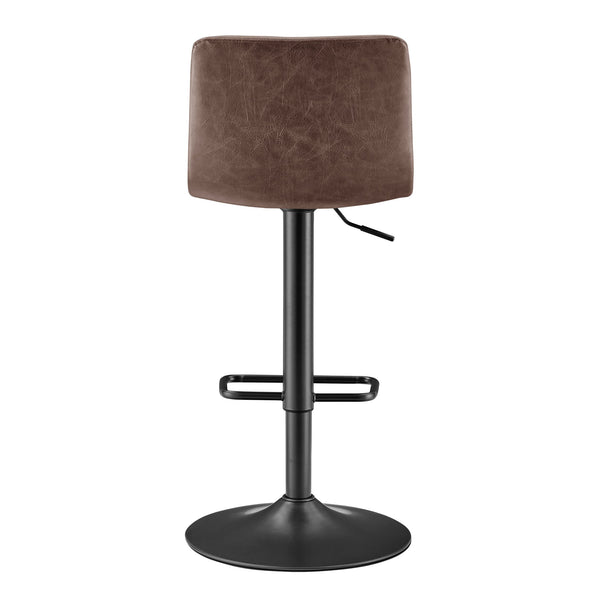 New Pacific Direct Bruce Faux Leather Bar Stool Set - Chic Adjustable Swivel Seating For Stylish Home Decor Toasted Dark Brown  9300168-652-npd