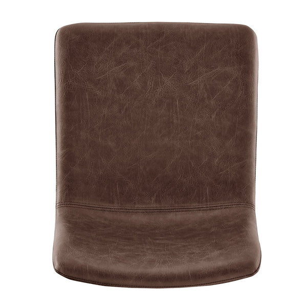 New Pacific Direct Bruce Faux Leather Bar Stool Set - Chic Adjustable Swivel Seating For Stylish Home Decor Toasted Dark Brown  9300168-652-npd