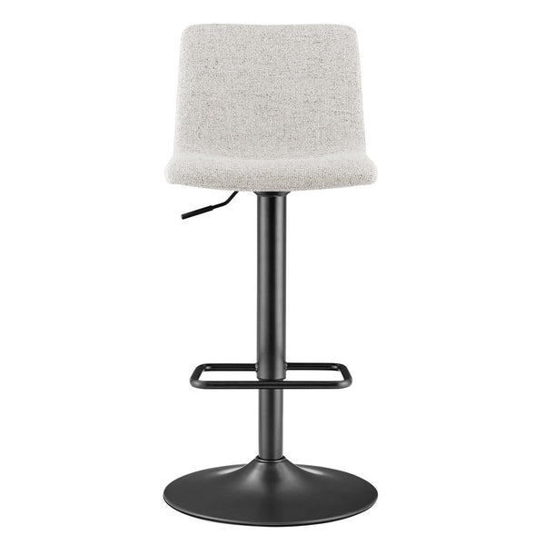 New Pacific Direct Bruce Stylish Gaslift Bar Stool Set Of 2 - Adjustable Height, Swivel, And Chic Design For Any Space Pebbled Cream 100% Polyester 9300169-654-npd