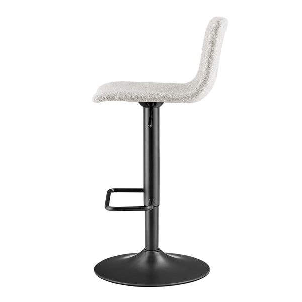 New Pacific Direct Bruce Stylish Gaslift Bar Stool Set Of 2 - Adjustable Height, Swivel, And Chic Design For Any Space Pebbled Cream 100% Polyester 9300169-654-npd