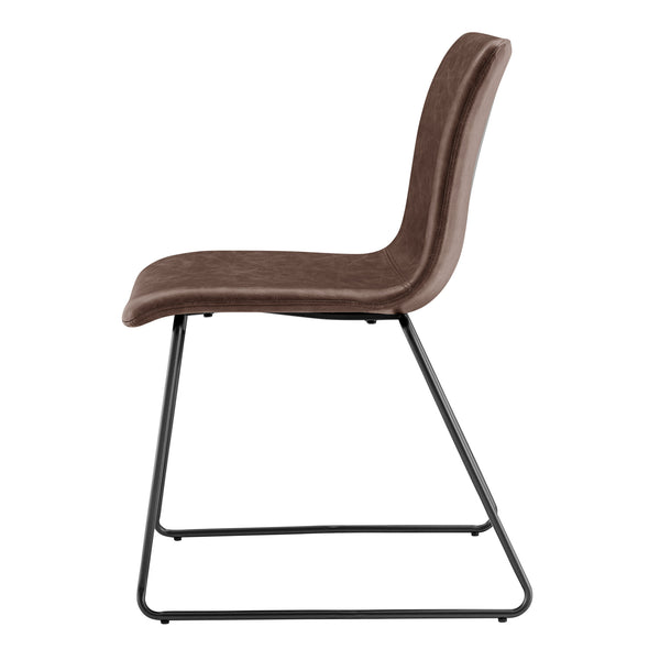 Bruce PU Dining Side Chair - Set of 2 Toasted Dark Brown 9300170-652 New Pacific Direct