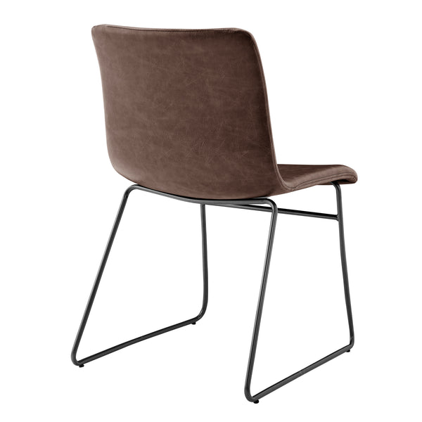 Bruce PU Dining Side Chair - Set of 2 Toasted Dark Brown 9300170-652 New Pacific Direct