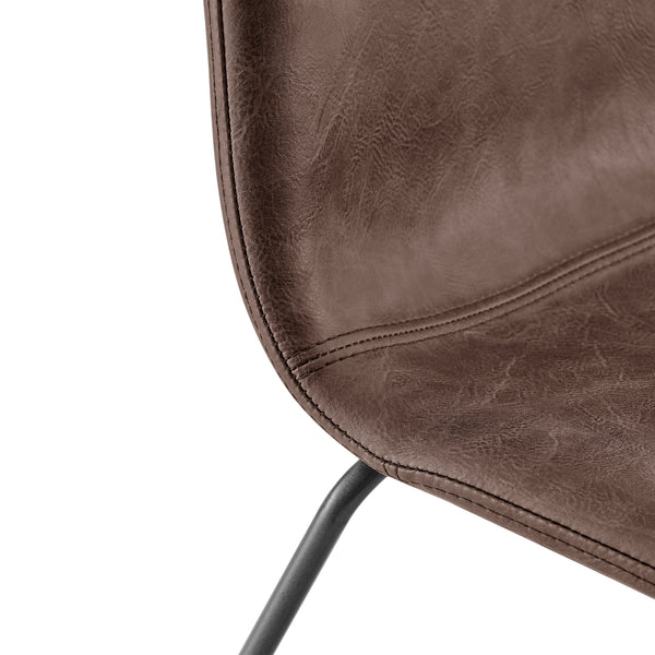 Bruce PU Dining Side Chair - Set of 2 Toasted Dark Brown 9300170-652 New Pacific Direct