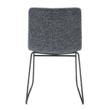 Bruce Fabric Dining Side Chair - Set of 2 Pebbled Charcoal, Black 9300171-653 New Pacific Direct