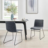 Bruce Fabric Dining Side Chair - Set of 2 Pebbled Charcoal, Black 9300171-653 New Pacific Direct