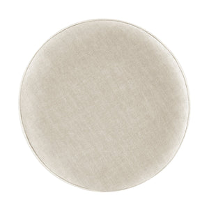 New Pacific Direct Ophelia Velvet Round Ottoman - Luxurious Modern Design With Green Metal Frame For Chic Spaces Padburry Cream 100% Polyester 9300174-663-npd