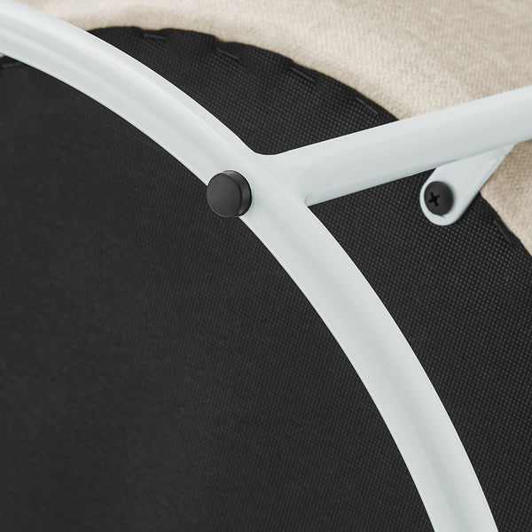 New Pacific Direct Ophelia Velvet Round Ottoman - Luxurious Modern Design With Green Metal Frame For Chic Spaces Padburry Cream 100% Polyester 9300174-663-npd