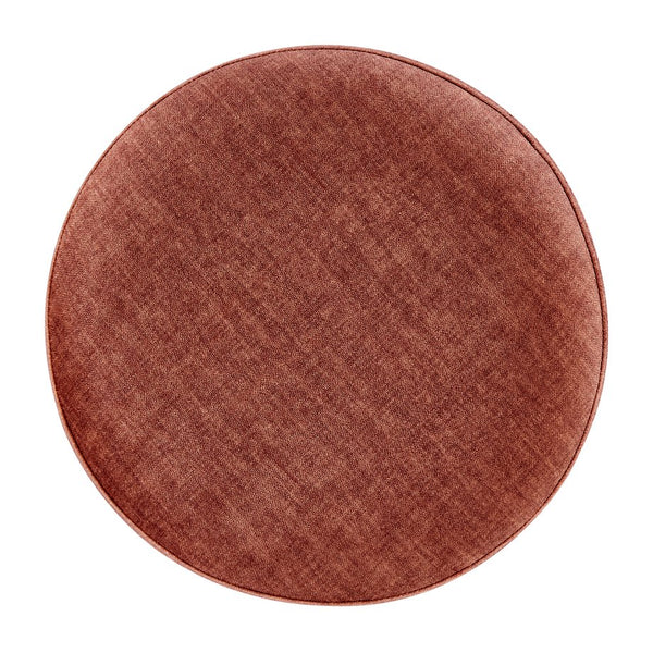 New Pacific Direct Ophelia Velvet Round Ottoman - Luxurious Modern Design With Green Metal Frame For Chic Spaces Padburry Coral 100% Polyester 9300174-664-npd