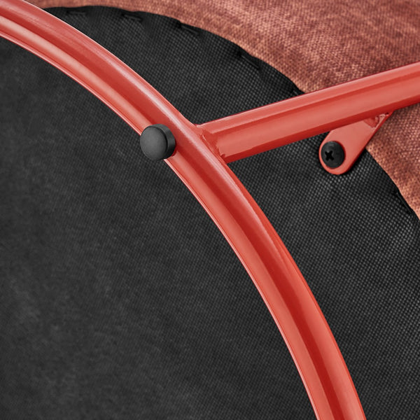 New Pacific Direct Ophelia Velvet Round Ottoman - Luxurious Modern Design With Green Metal Frame For Chic Spaces Padburry Coral 100% Polyester 9300174-664-npd