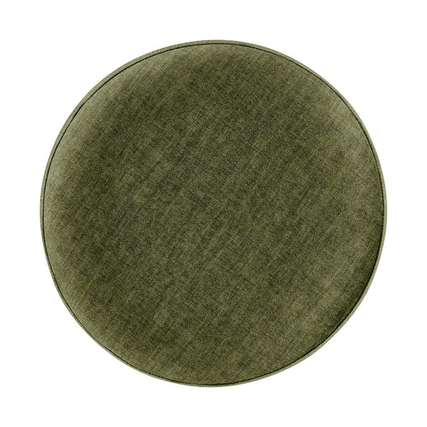 New Pacific Direct Ophelia Velvet Round Ottoman - Luxurious Modern Design With Green Metal Frame For Chic Spaces Padburry Green 100% Polyester 9300174-666-npd