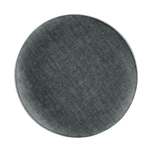 New Pacific Direct Ophelia Velvet Round Ottoman - Luxurious Modern Design With Green Metal Frame For Chic Spaces Padburry Dark Gray 100% Polyester 9300174-667-npd