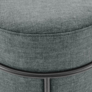 New Pacific Direct Ophelia Velvet Round Ottoman - Luxurious Modern Design With Green Metal Frame For Chic Spaces Padburry Dark Gray 100% Polyester 9300174-667-npd