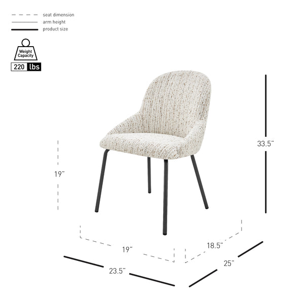 Katrisa Fabric Dining Side Chair - Set of 2 Zenith White 9300175-676 New Pacific Direct