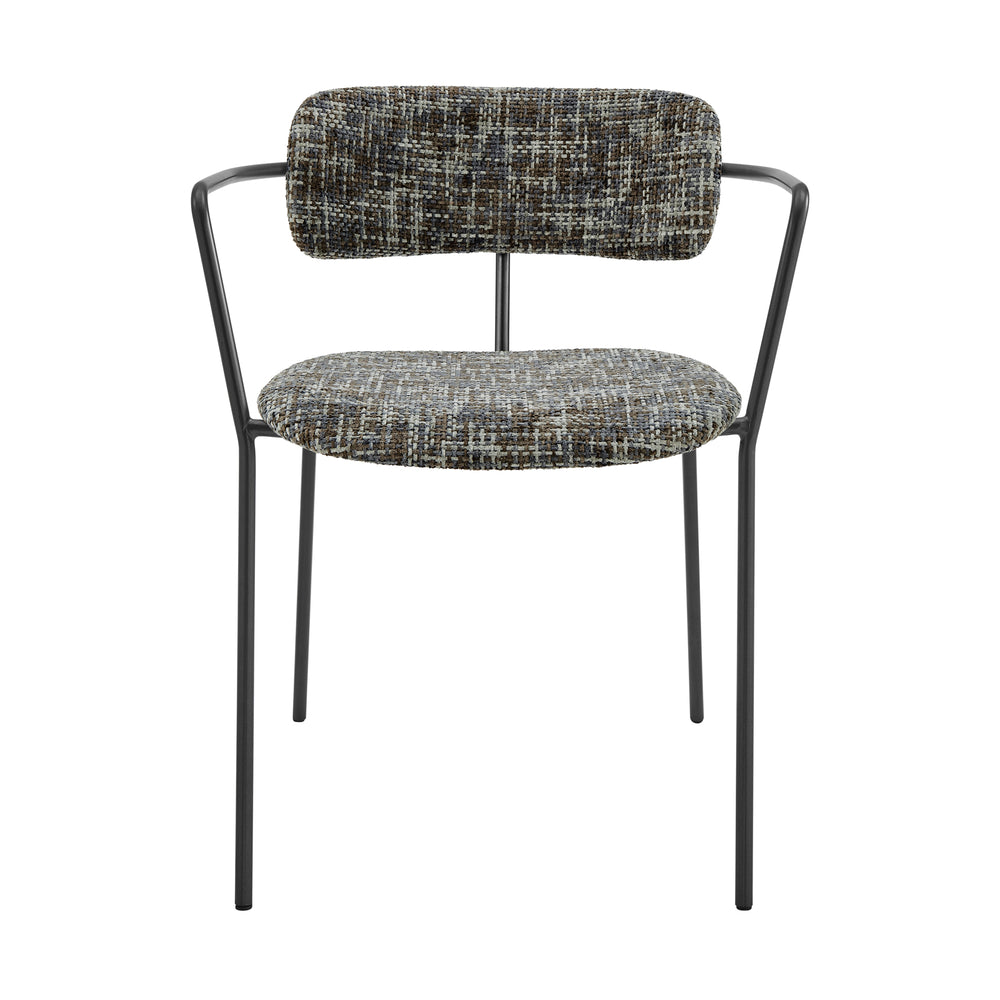 Alivia Fabric Dining Side Arm Chair - Set of 2 Allure Gray 9300176-672 New Pacific Direct