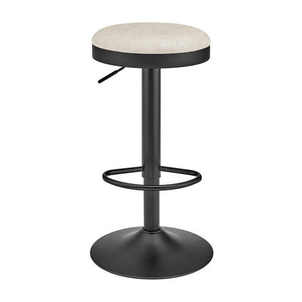New Pacific Direct Juno Velvet Gaslift Swivel Bar Stool - Modern Industrial Style With Adjustable Height & Comfort Padburry Cream 100% Polyester 9300177-663-npd
