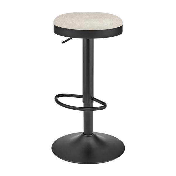 New Pacific Direct Juno Velvet Gaslift Swivel Bar Stool - Modern Industrial Style With Adjustable Height & Comfort Padburry Cream 100% Polyester 9300177-663-npd