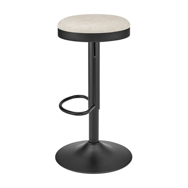 New Pacific Direct Juno Velvet Gaslift Swivel Bar Stool - Modern Industrial Style With Adjustable Height & Comfort Padburry Cream 100% Polyester 9300177-663-npd