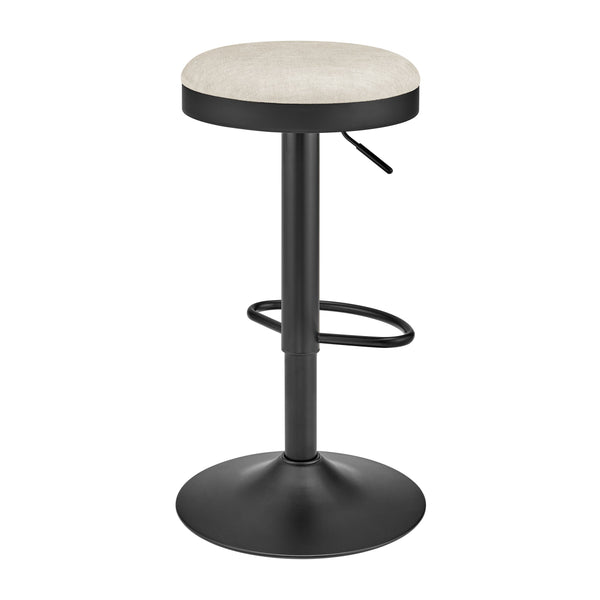 New Pacific Direct Juno Velvet Gaslift Swivel Bar Stool - Modern Industrial Style With Adjustable Height & Comfort Padburry Cream 100% Polyester 9300177-663-npd