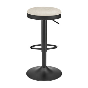 New Pacific Direct Juno Velvet Gaslift Swivel Bar Stool - Modern Industrial Style With Adjustable Height & Comfort Padburry Cream 100% Polyester 9300177-663-npd