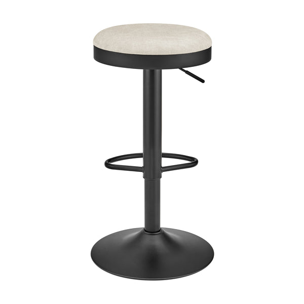 New Pacific Direct Juno Velvet Gaslift Swivel Bar Stool - Modern Industrial Style With Adjustable Height & Comfort Padburry Cream 100% Polyester 9300177-663-npd