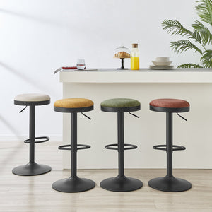 New Pacific Direct Juno Velvet Gaslift Swivel Bar Stool - Modern Industrial Style With Adjustable Height & Comfort Padburry Coral 100% Polyester 9300177-664-npd