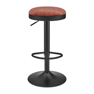 New Pacific Direct Juno Velvet Gaslift Swivel Bar Stool - Modern Industrial Style With Adjustable Height & Comfort Padburry Coral 100% Polyester 9300177-664-npd