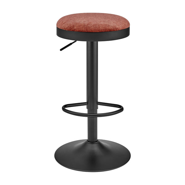 New Pacific Direct Juno Velvet Gaslift Swivel Bar Stool - Modern Industrial Style With Adjustable Height & Comfort Padburry Coral 100% Polyester 9300177-664-npd