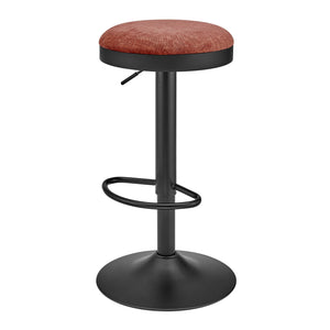New Pacific Direct Juno Velvet Gaslift Swivel Bar Stool - Modern Industrial Style With Adjustable Height & Comfort Padburry Coral 100% Polyester 9300177-664-npd