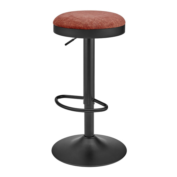 New Pacific Direct Juno Velvet Gaslift Swivel Bar Stool - Modern Industrial Style With Adjustable Height & Comfort Padburry Coral 100% Polyester 9300177-664-npd