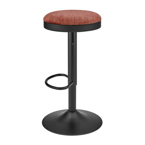 New Pacific Direct Juno Velvet Gaslift Swivel Bar Stool - Modern Industrial Style With Adjustable Height & Comfort Padburry Coral 100% Polyester 9300177-664-npd