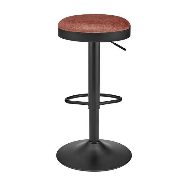 New Pacific Direct Juno Velvet Gaslift Swivel Bar Stool - Modern Industrial Style With Adjustable Height & Comfort Padburry Coral 100% Polyester 9300177-664-npd