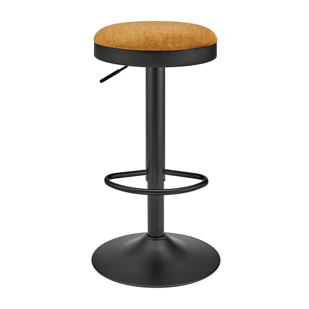 New Pacific Direct Juno Velvet Gaslift Swivel Bar Stool - Modern Industrial Style With Adjustable Height & Comfort Padburry Amber 100% Polyester 9300177-665-npd