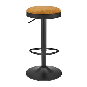 New Pacific Direct Juno Velvet Gaslift Swivel Bar Stool - Modern Industrial Style With Adjustable Height & Comfort Padburry Amber 100% Polyester 9300177-665-npd