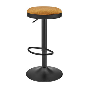 New Pacific Direct Juno Velvet Gaslift Swivel Bar Stool - Modern Industrial Style With Adjustable Height & Comfort Padburry Amber 100% Polyester 9300177-665-npd