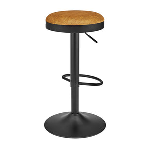New Pacific Direct Juno Velvet Gaslift Swivel Bar Stool - Modern Industrial Style With Adjustable Height & Comfort Padburry Amber 100% Polyester 9300177-665-npd