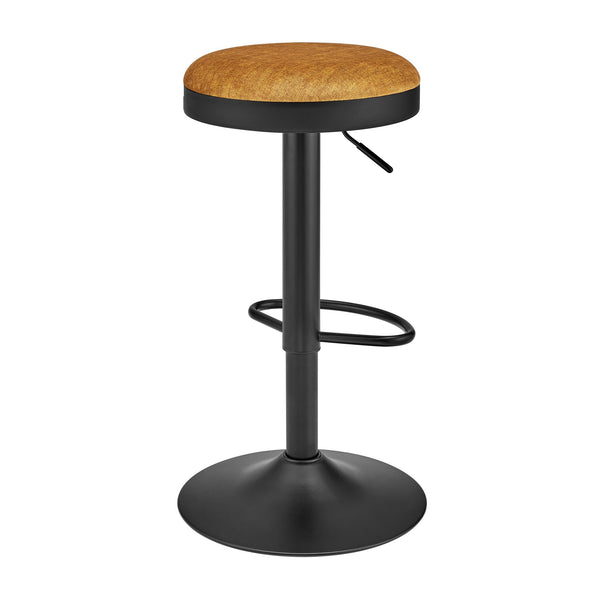 New Pacific Direct Juno Velvet Gaslift Swivel Bar Stool - Modern Industrial Style With Adjustable Height & Comfort Padburry Amber 100% Polyester 9300177-665-npd