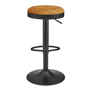 New Pacific Direct Juno Velvet Gaslift Swivel Bar Stool - Modern Industrial Style With Adjustable Height & Comfort Padburry Amber 100% Polyester 9300177-665-npd